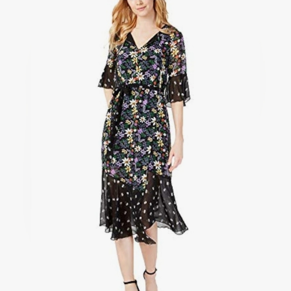 Floral Black Dress